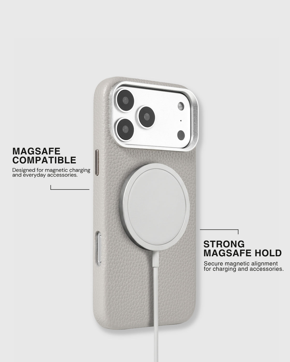TEXTURED LEATHER CASE — GRAY