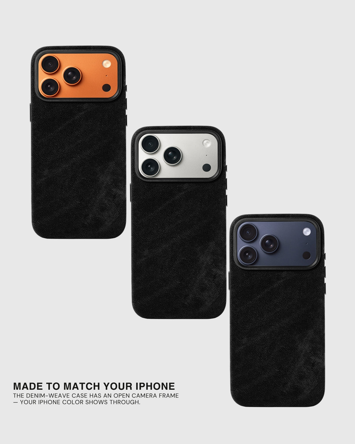 DENIM PHONE CASE — BLACK