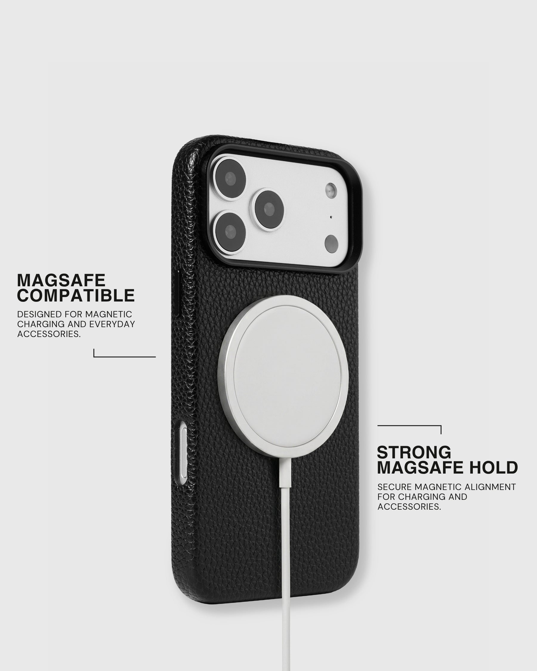 TEXTURED LEATHER CASE — BLACK
