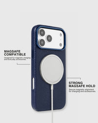 TEXTURED LEATHER CASE — BLUE