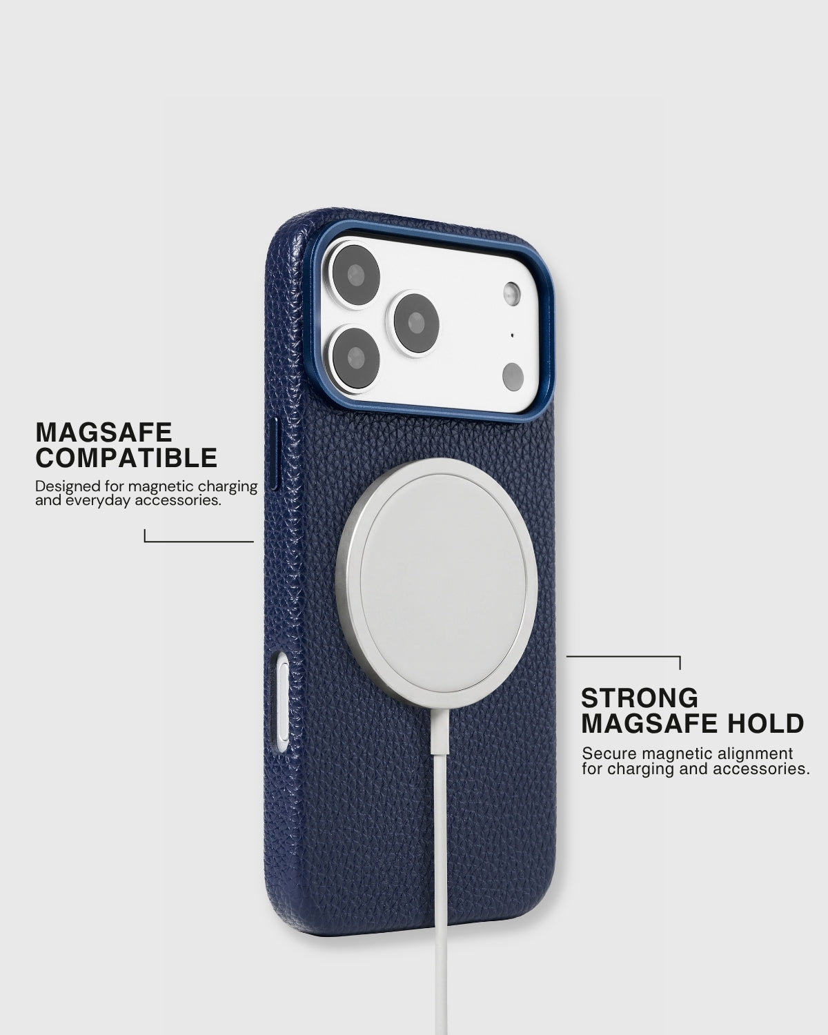 TEXTURED LEATHER CASE — BLUE