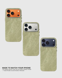 DENIM TELEFOONHOESJE — OLIVE