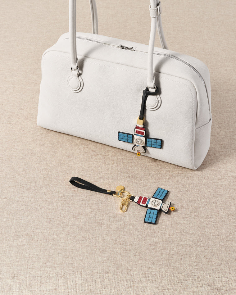 Leather Satellite Bag Charm & Keychain – Handmade Space