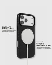TEXTURED LEATHER CASE — BLACK
