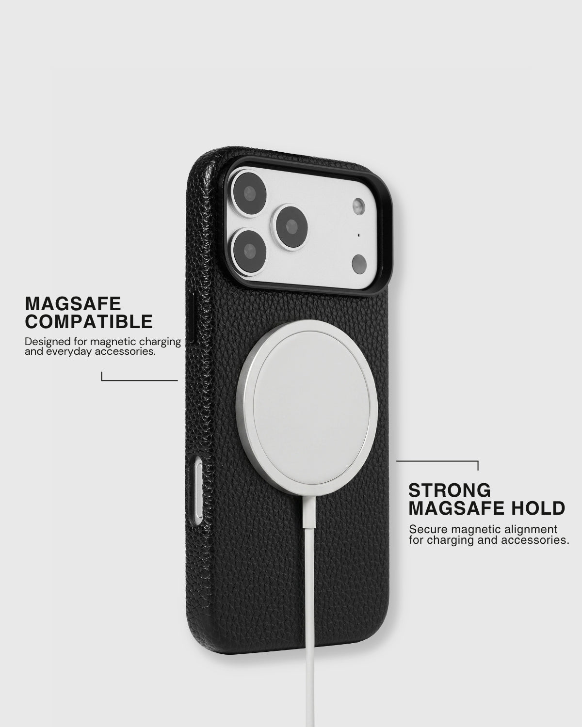 TEXTURED LEATHER CASE — BLACK
