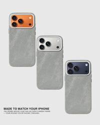 CUSTODIA PER TELEFONO IN DENIM — GRIGIO