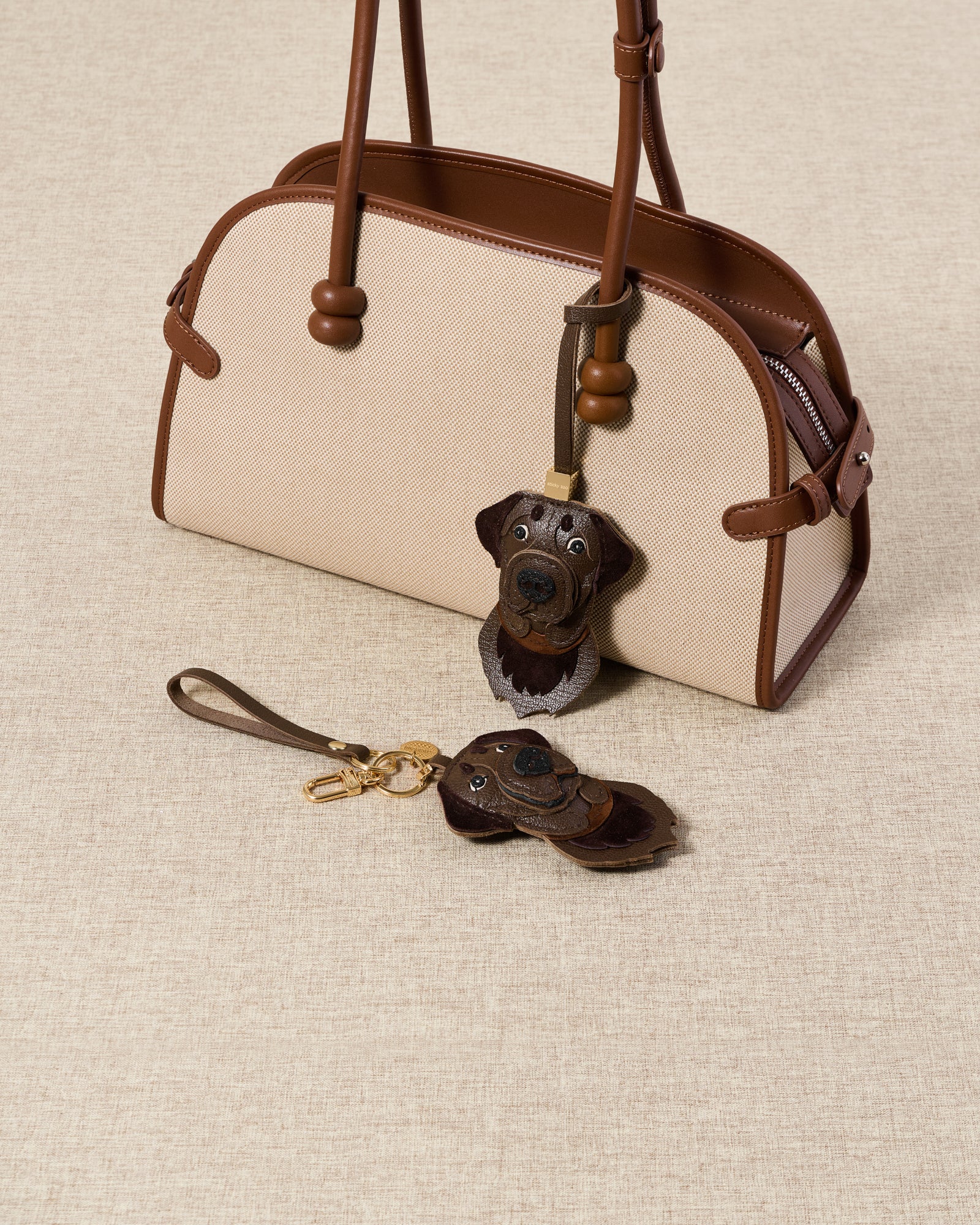 {{Small-batch. Made to be kept.}} Labrador Retriever charm — finished one at a time, by hand. Real French Alran goatskin.