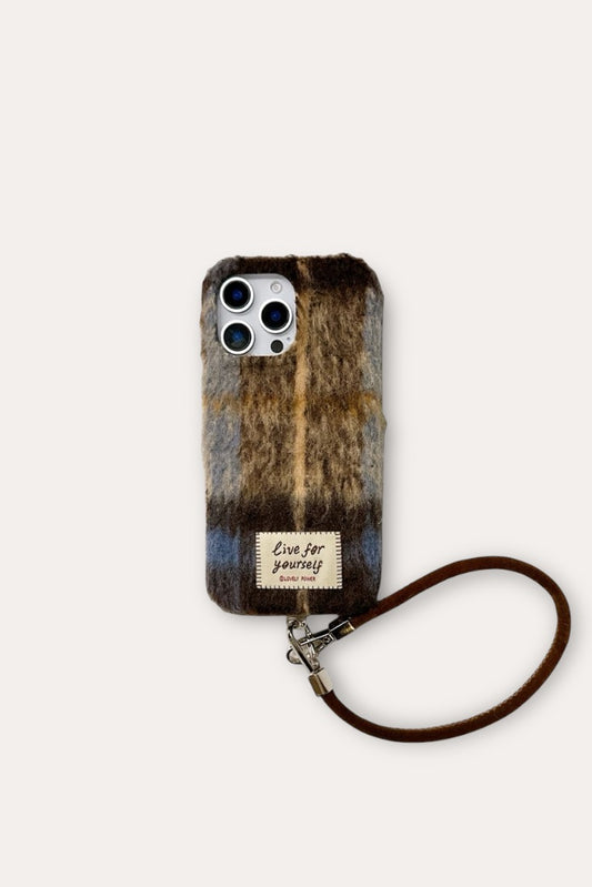 LIVE FOR YOURSELF PLAID CASE