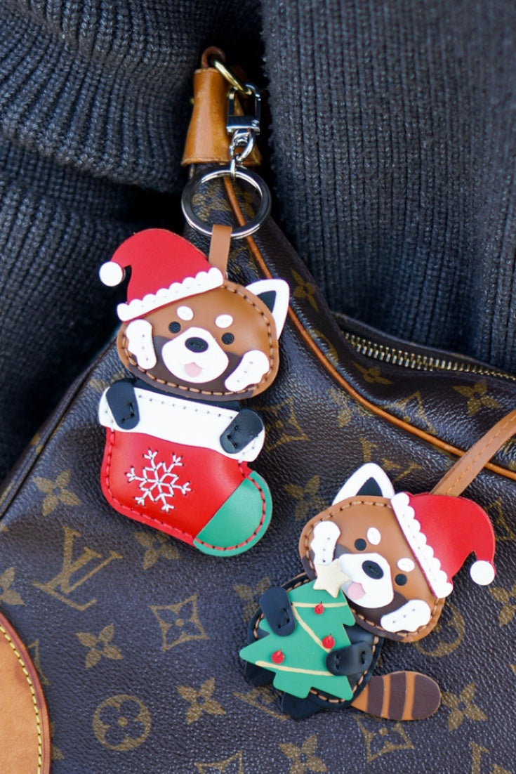 RACCOON CHRISTMAS BAG CHARM