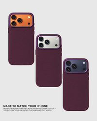 TEXTURED LEATHER CASE — BURGUNDY