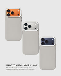 TEXTURED LEATHER CASE — GRAY