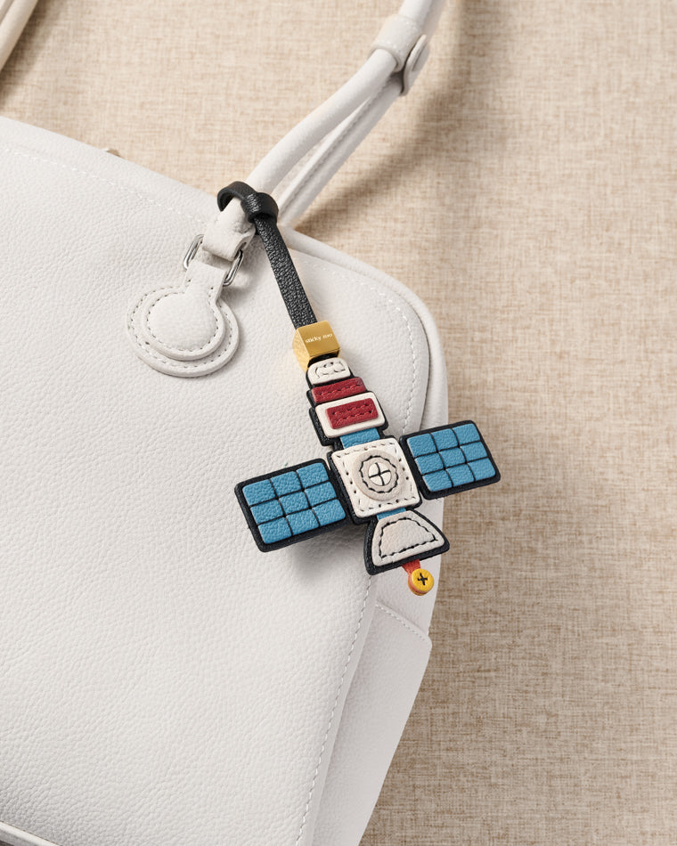 Leather Satellite Bag Charm & Keychain – Handmade Space