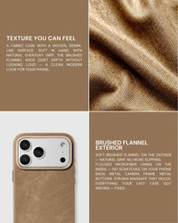 Custodia per telefono in denim — marrone chiaro