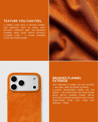 CUSTODIA PER TELEFONO IN DENIM — ARANCIONE