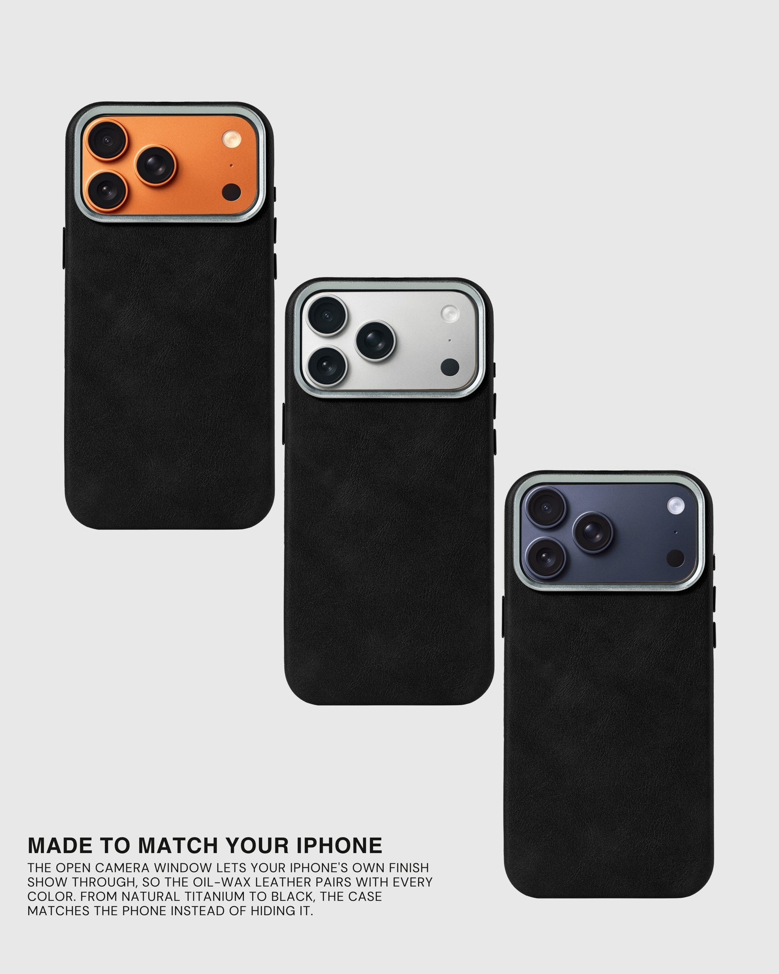 VINTAGE LEATHER PHONE CASE — BLACK