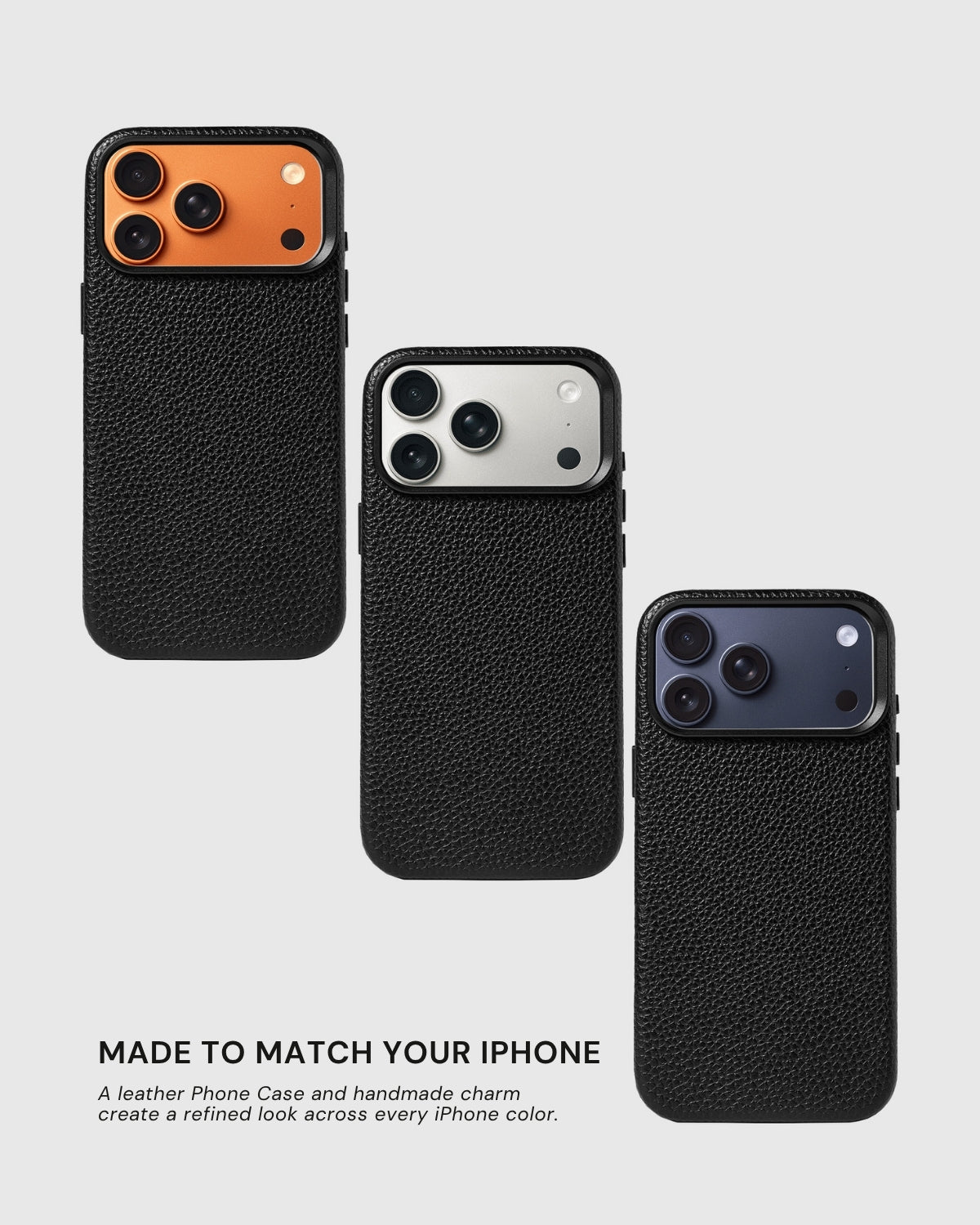 TEXTURED LEATHER CASE — BLACK