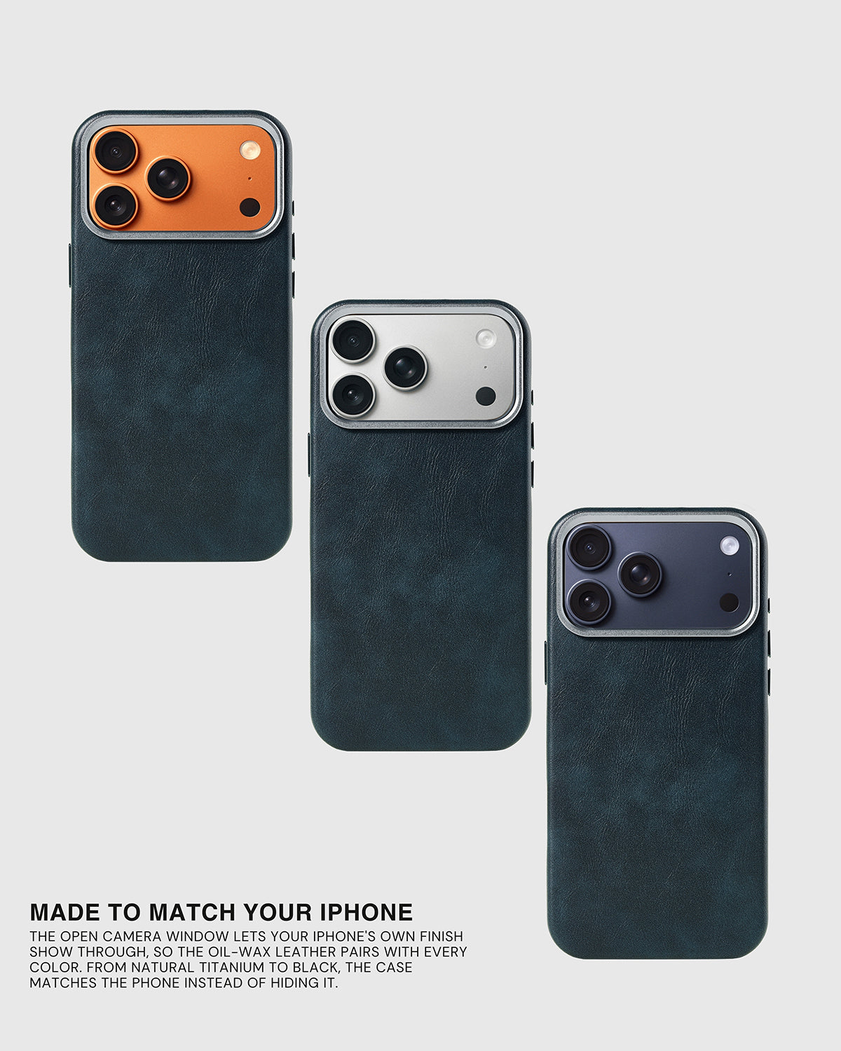 VINTAGE LEATHER PHONE CASE — BLUE