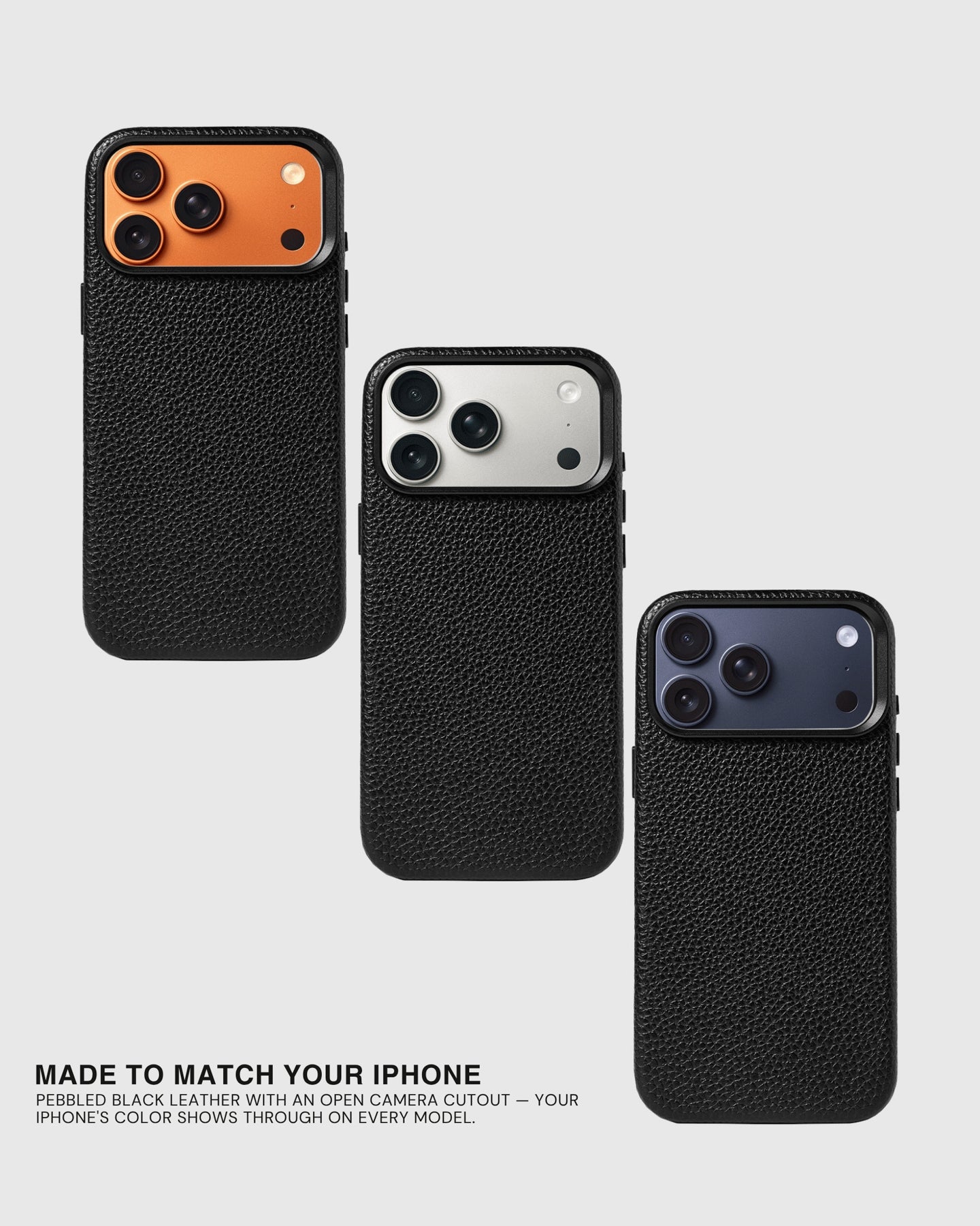 TEXTURED LEATHER CASE — BLACK