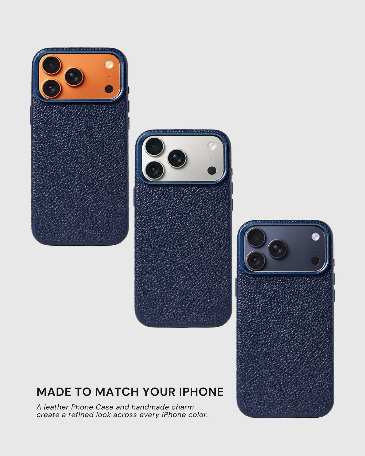 TEXTURED LEATHER CASE — BLUE