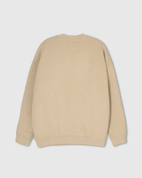 Back view of STICKYZOO cream Teddy Bear Sweatshirt showing boxy silhouette and ribbed neckline