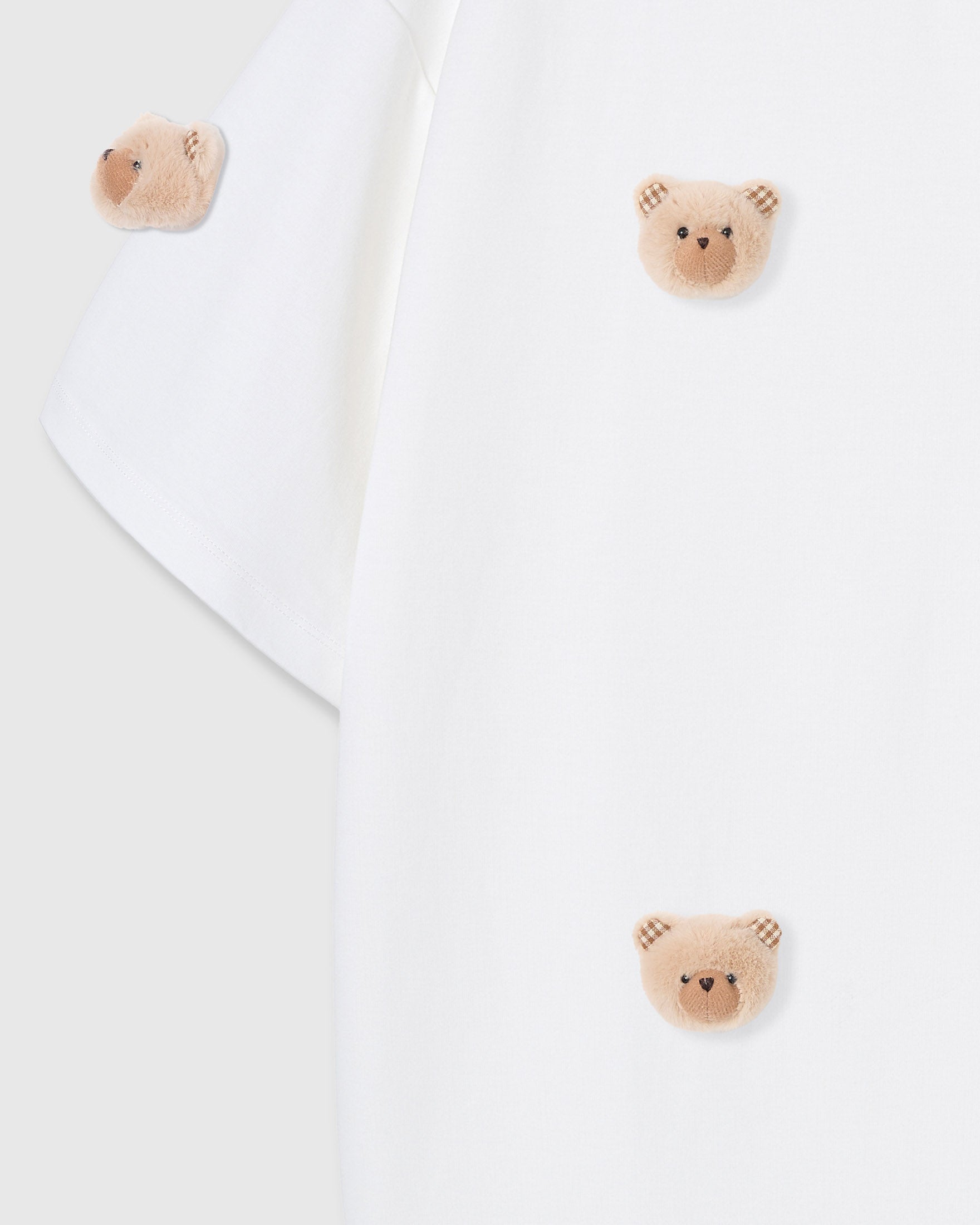 BEAR CHECKERED EAR KHAKI T-SHIRT