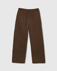 Back view of STICKYZOO brown Teddy Bear Sweatpant showing straight-leg silhouette and elastic waistband