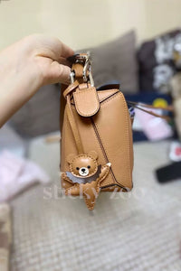 BALLET BEAR CHARM — genuine French Alran goatskin. Never synthetic.