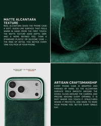 Pouzdro na telefon Alcantara — Evergreen
