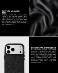 TEXTURED LEATHER CASE — BLACK