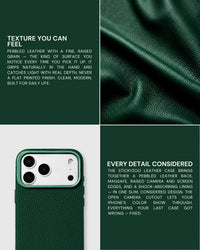 TEXTURED LEATHER CASE — GREEN