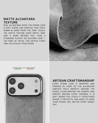 ALCANTARA HANDYHÜLLE — ASCHENFARBEN