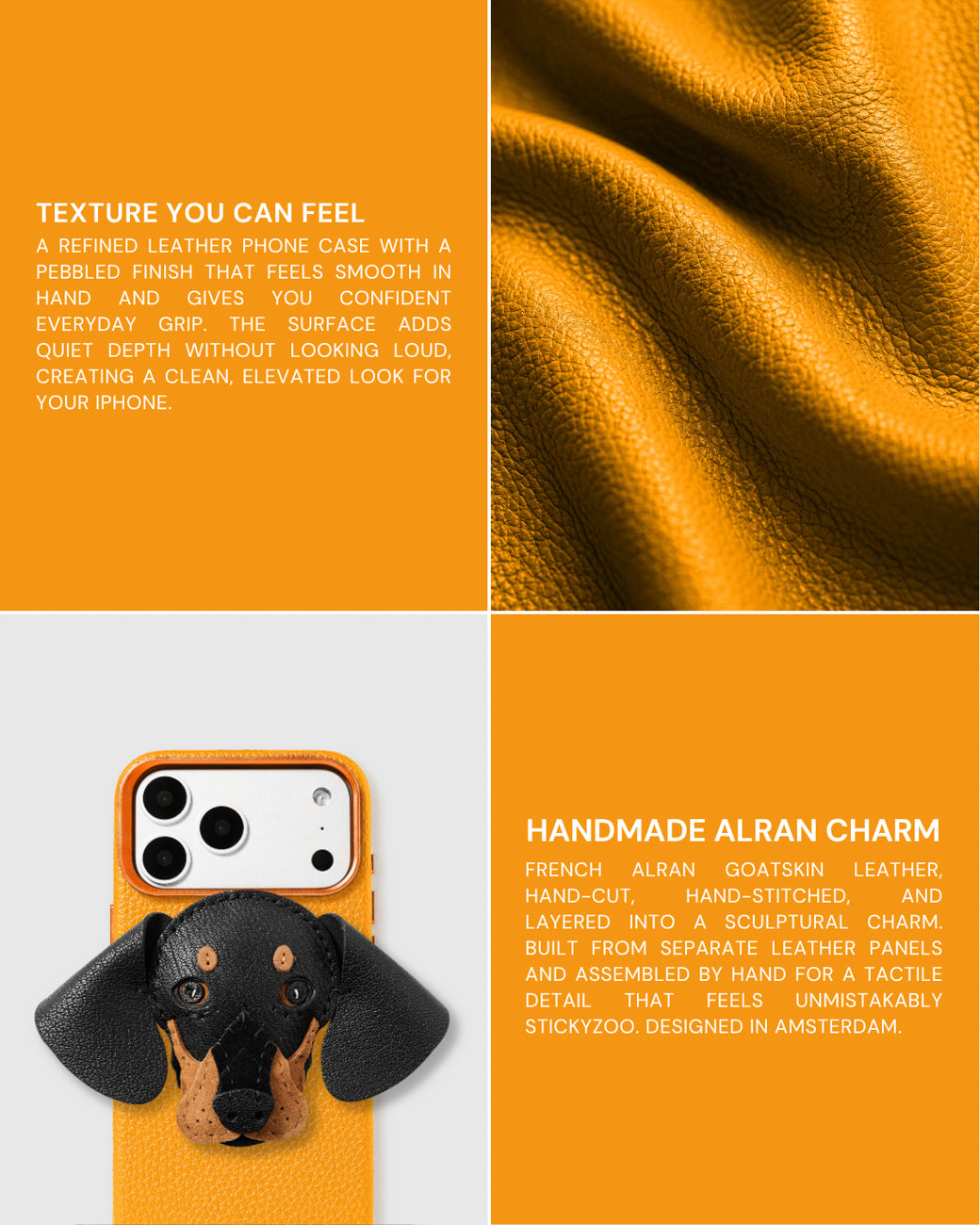 Dachshund Phone Case — Handmade Leather Charm iPhone Case – STICKYZOO®