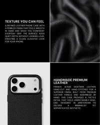 TEXTURED LEATHER CASE — BLACK