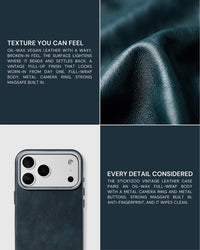 VINTAGE LEATHER PHONE CASE — BLUE