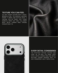 VINTAGE LEATHER PHONE CASE — BLACK