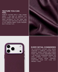 TEXTURED LEATHER CASE — BURGUNDY