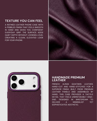TEXTURED LEATHER CASE — BURGUNDY
