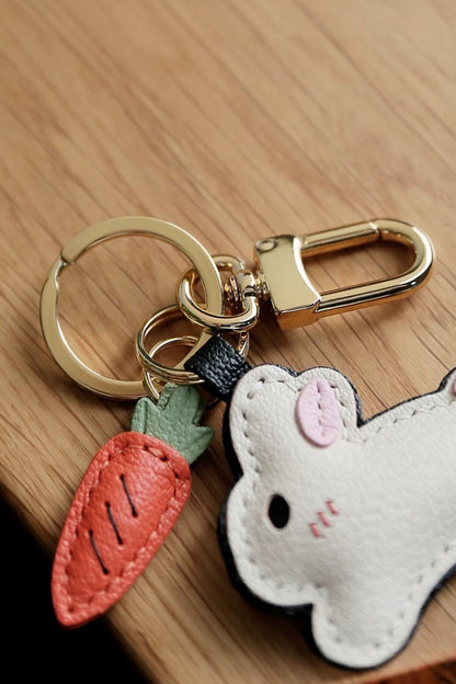 RABBIT WITH CARROT BAG CHARM