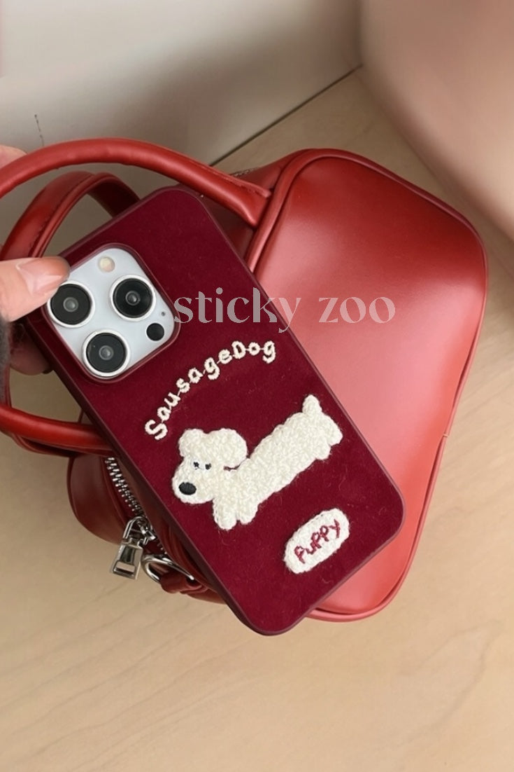 SAUSAGEDOG EMBROIDERED CASE