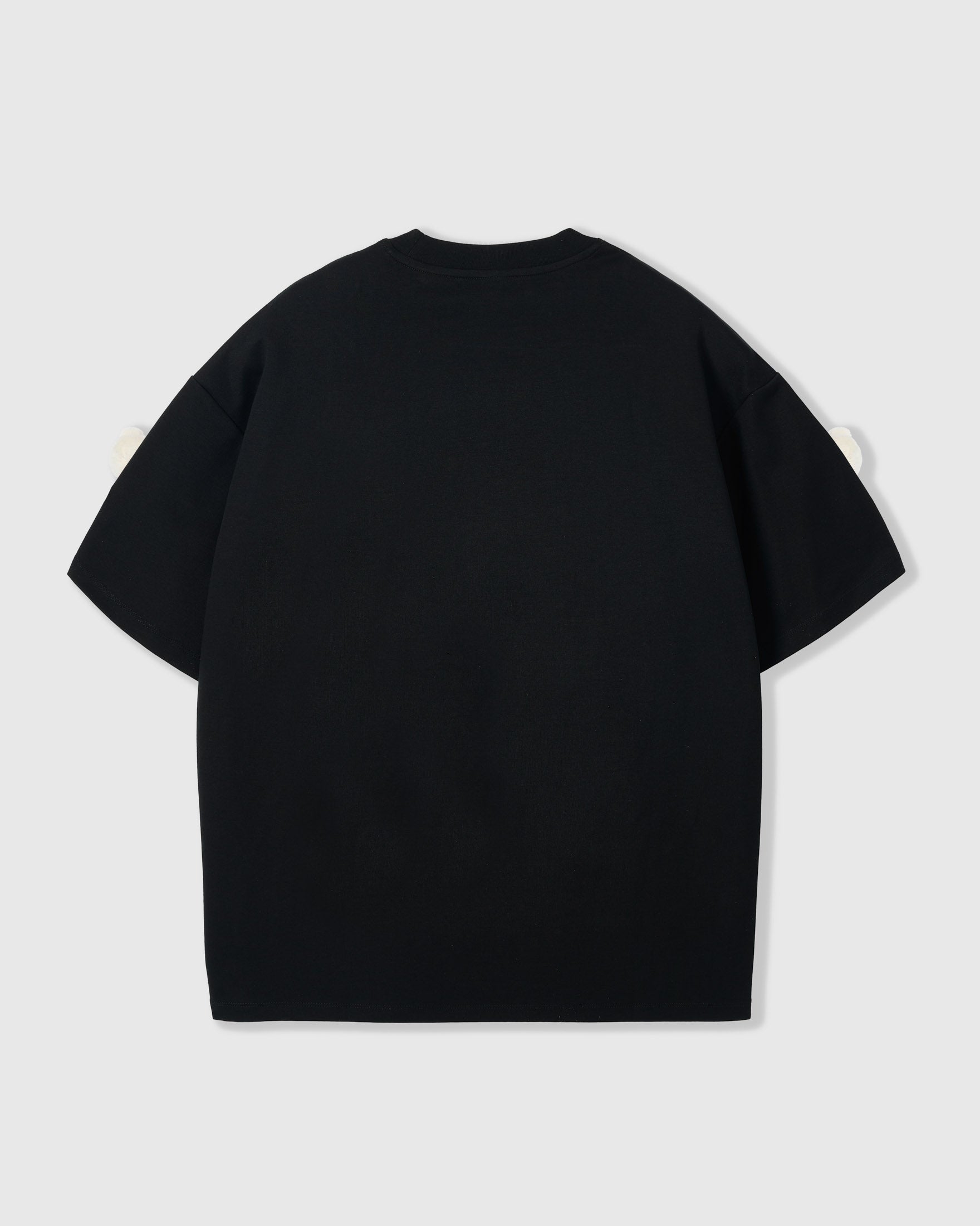 BEAR CHECKERED EAR WHITE T-SHIRT