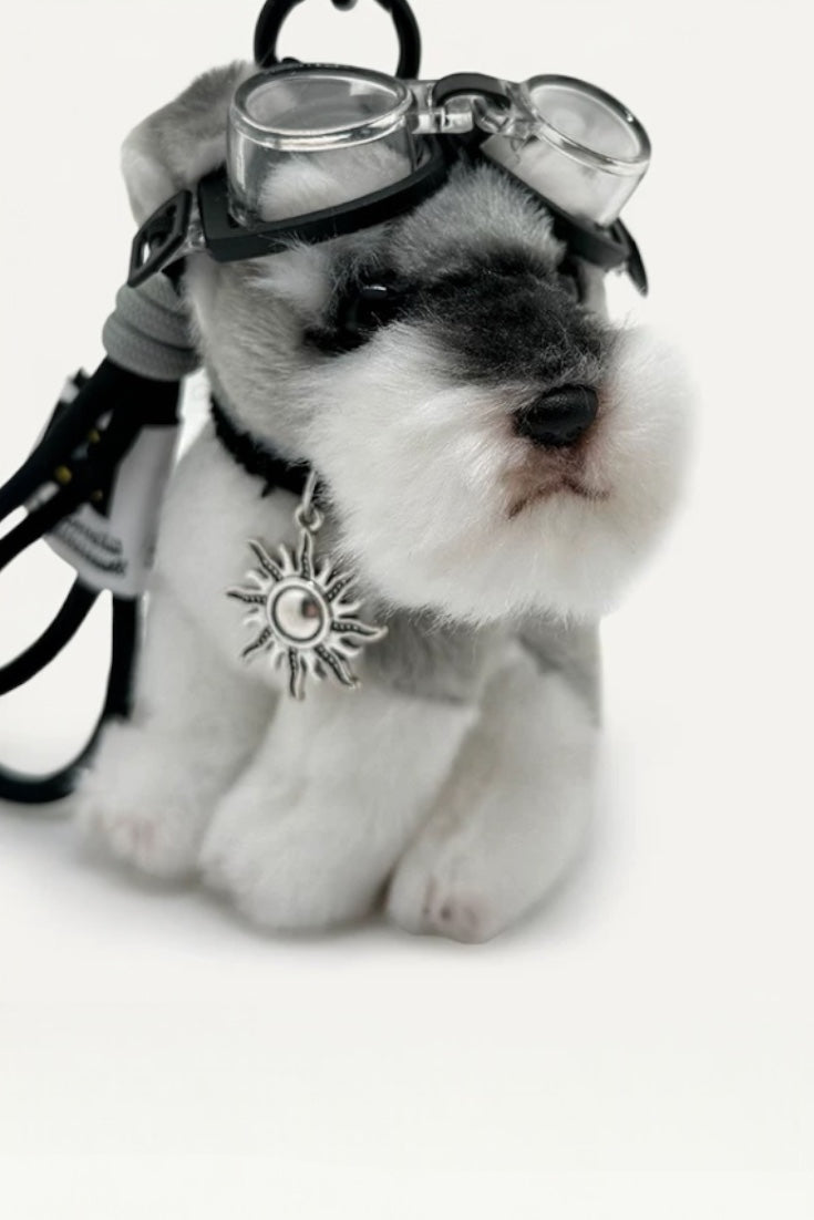 SCHNAUZER AVIATOR BAG CHARM