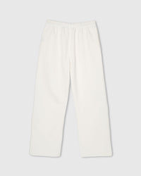 Back view of white Teddy Bear Sweatpant showing clean construction and elastic waistband