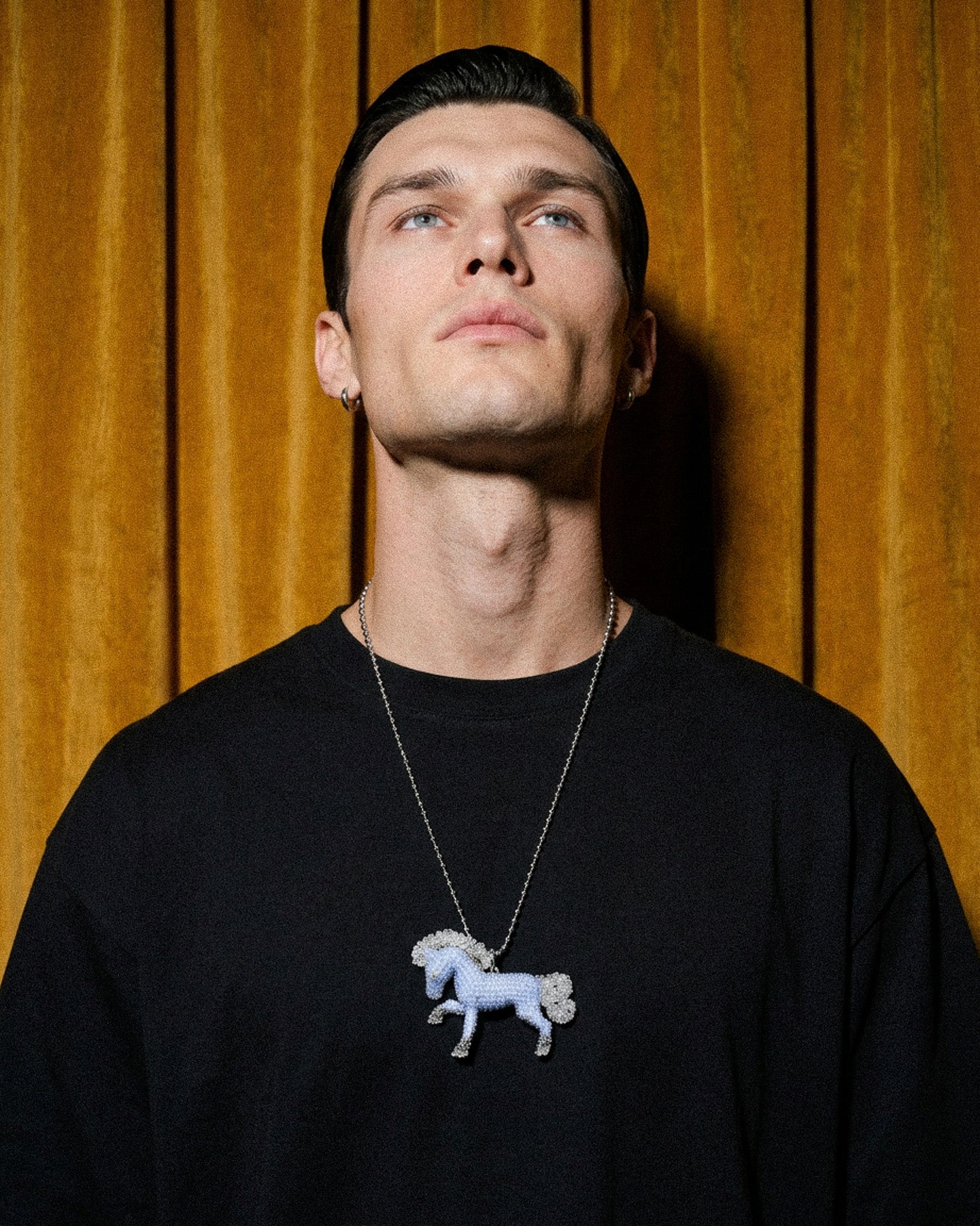 BLUE HORSE BEAD NECKLACE