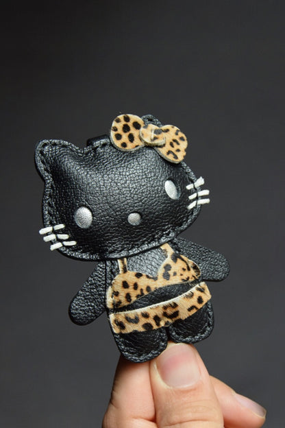 HELLO KITTY LEOPARD BAG CHARM