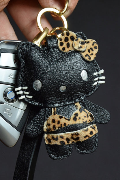 HELLO KITTY LEOPARD BAG CHARM