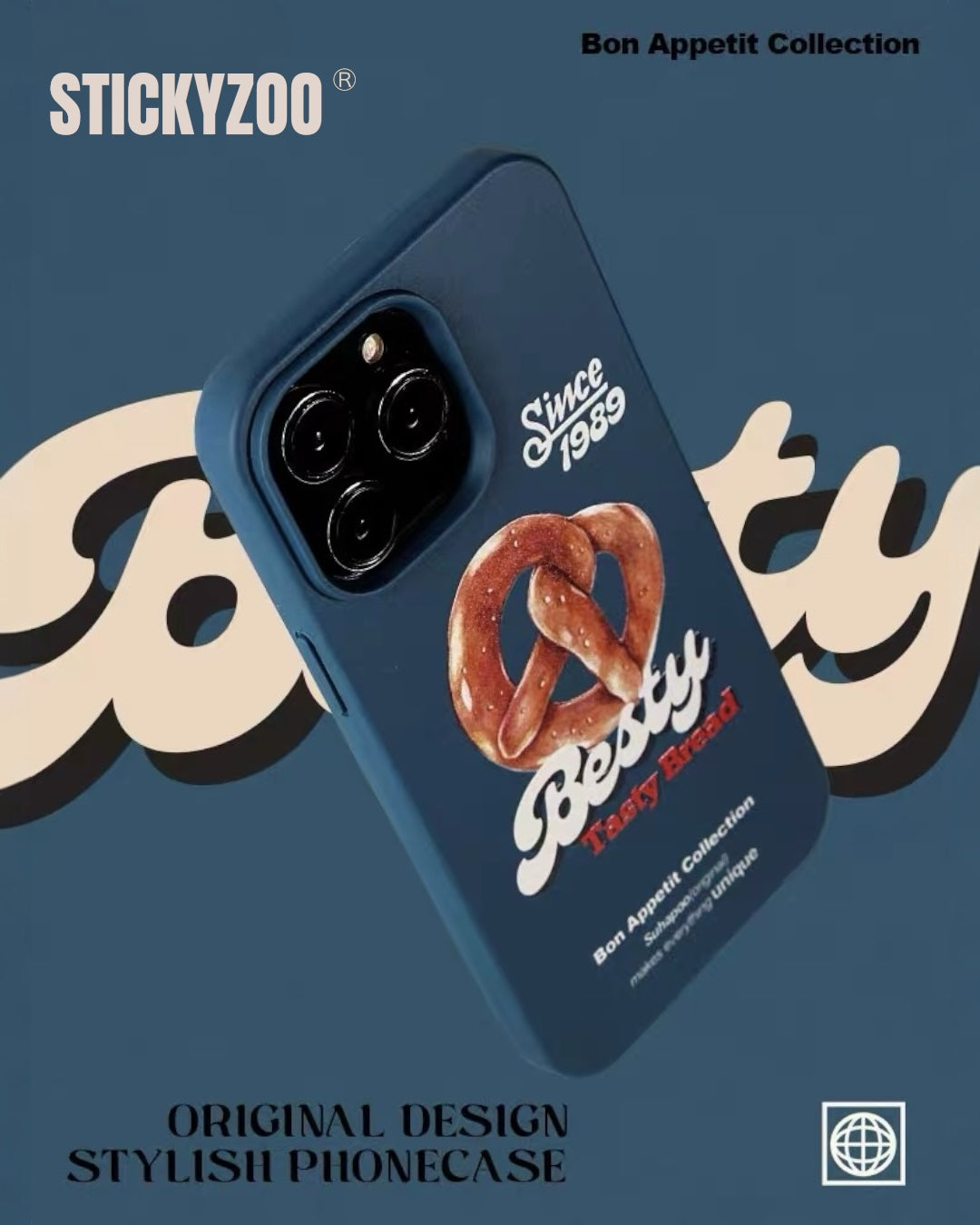Sticky Zoo® – Pretzel iPhone Case – Retro Tasty Bread Collection