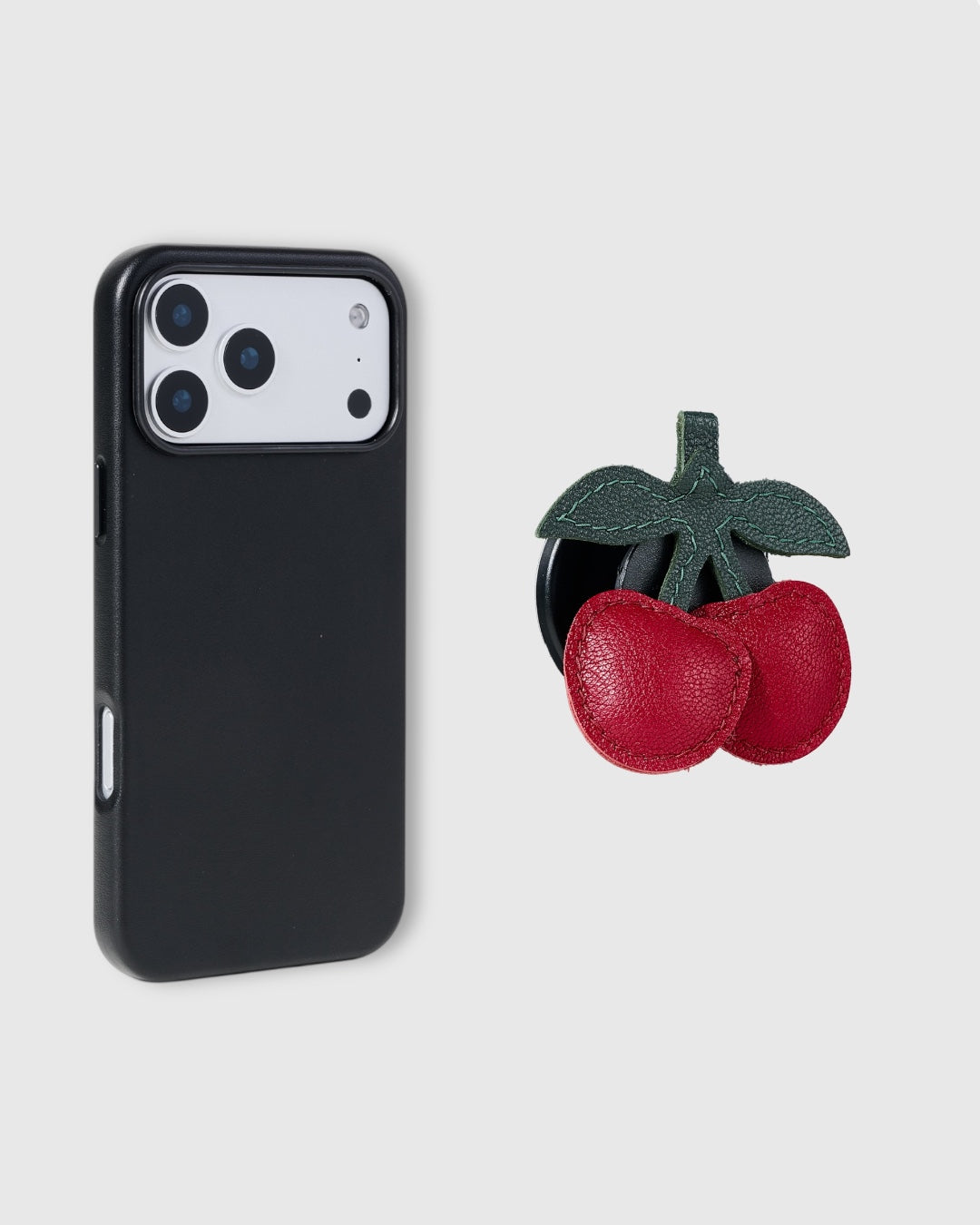 Sticky Zoo® Cherry Noir Phone Case — MagSafe Grip, Gift Ready