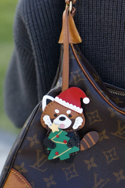 RACCOON CHRISTMAS BAG CHARM