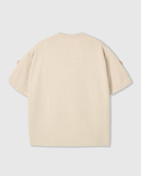 Back view of STICKYZOO beige Bear T-Shirt showing boxy silhouette and bears peeking at sleeves