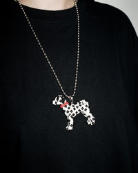 DALMATIAN - SPOTTED DOG BEAD NECKLACE